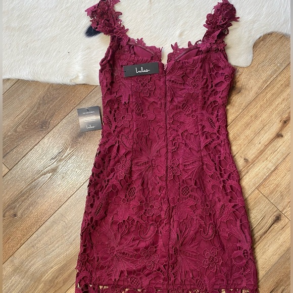 Lulus Uno Dos Lace Burgundy Bodycon Dress - Picture 8 of 10